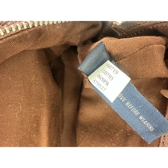 Banana Republic Brown Pebbled Genuine Leather Slouch Hobo Whipstitch Zip Bag - Picture 8 of 16